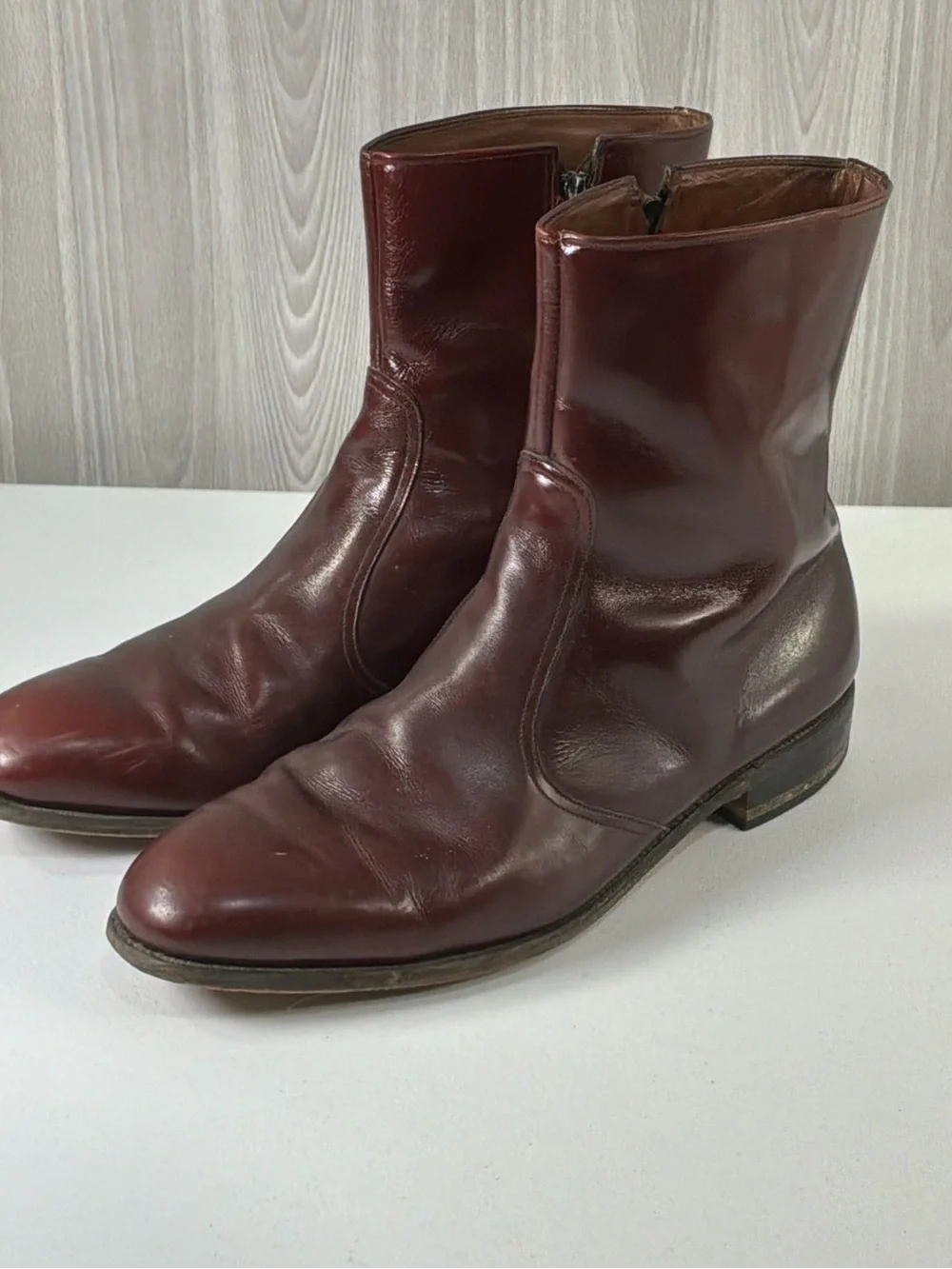 Allen Edmonds Tompkins Leather Beatles Style Boots Burgundy Leather Men’s 14 D